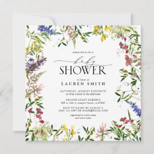 Summer Wildflower Baby Shower Invitation