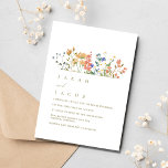 Summer Wildflower Boho Wedding Invitation<br><div class="desc">This beautiful Boho-inspired wildflower botanical invitation is perfect for your summer wedding. The delicate wildflower illustration and simple font create a bohemian feel that perfectly captures the spirit of your special day.</div>