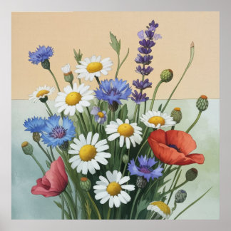 Summer Wildflower Bouquet Poster