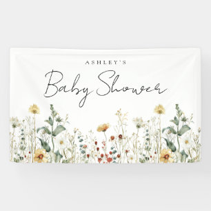 Summer Wildflower Field Baby Shower Banner