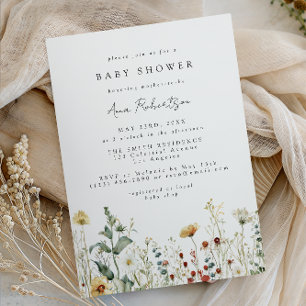 Summer Wildflower Field Baby Shower Invitation