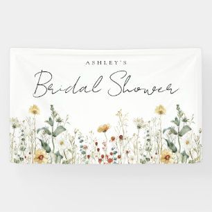 Summer Wildflower Field Bridal Shower Banner