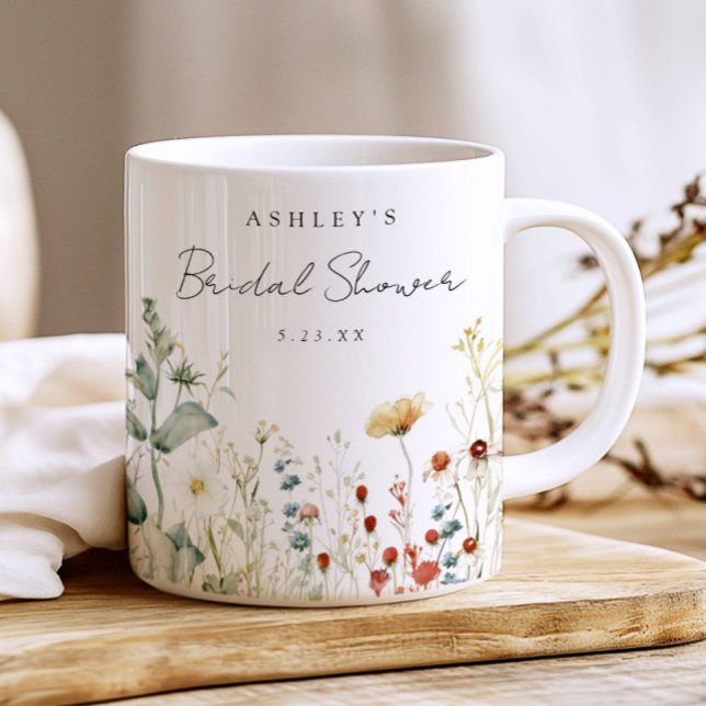 Summer Wildflower Field Bridal Shower Favour Coffee Mug (Creator Uploaded)