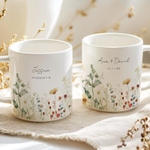 Summer Wildflower Field Bridesmaid Wedding Favour Coffee Mug