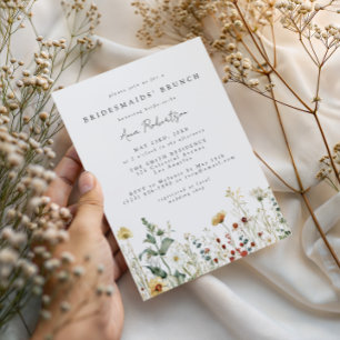 Summer Wildflower Field Bridesmaids Brunch Invitation