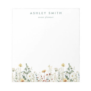 Summer Wildflower Field Business Notepad