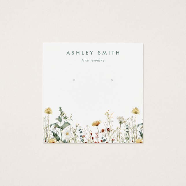 Summer Wildflower Field Earring Display Card (Front)