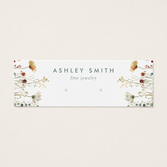 Summer Wildflower Field Earring Display Card (Front)