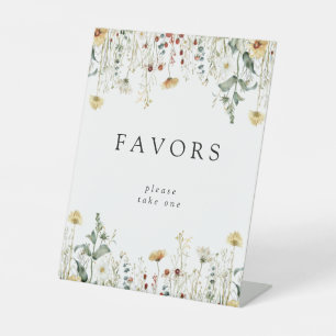 Summer Wildflower Field Favours Pedestal Sign