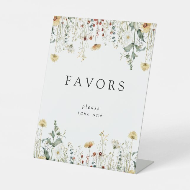 Summer Wildflower Field Favours Pedestal Sign (Front)