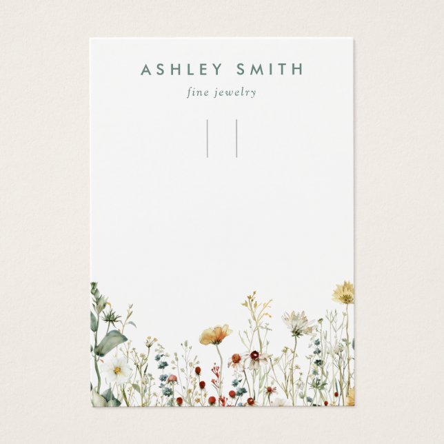 Summer Wildflower Field Keychain Display Card (Front)