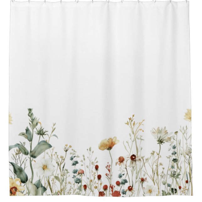 Summer Wildflower Field Shower Curtain (Front)