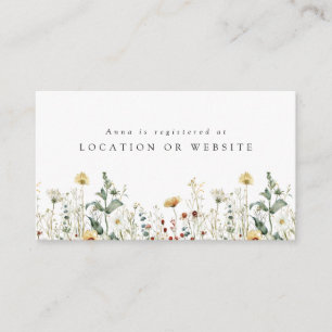 Summer Wildflower Field Shower Registry Enclosure Card