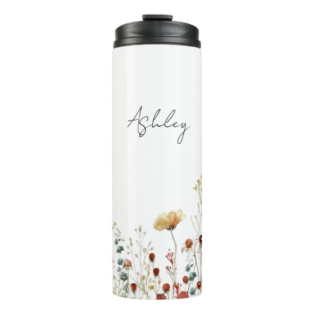 Summer Wildflower Field Thermal Tumbler (Front)