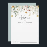 Summer Wildflower Field Wedding Advice Card<br><div class="desc">This design features a watercolor border of wildflowers in shades of gold,  red,  blue,  and green. Perfect for spring and summer weddings.</div>