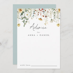 Summer Wildflower Field Wedding Advice Card