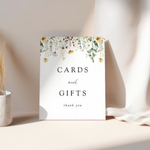 Summer Wildflower Field Wedding Cards and Gifts Pedestal Sign