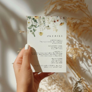 Summer Wildflower Field Wedding Enclosure Card