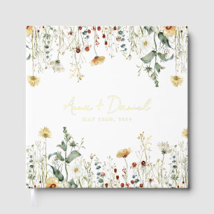 Summer Wildflower Field Wedding Guest Book