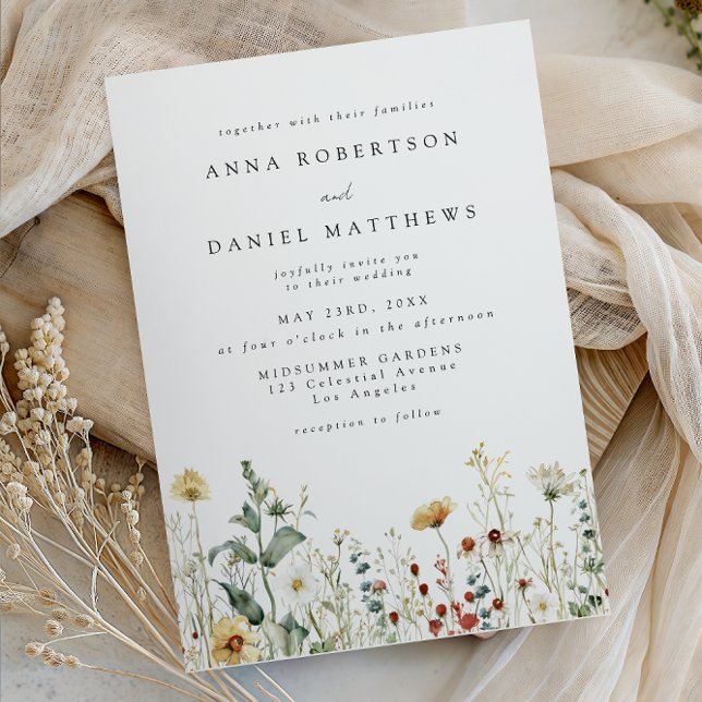 Summer Wildflower Field Wedding Invitation (Creator Uploaded)