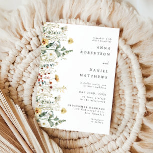 Summer Wildflower Field Wedding Invitation