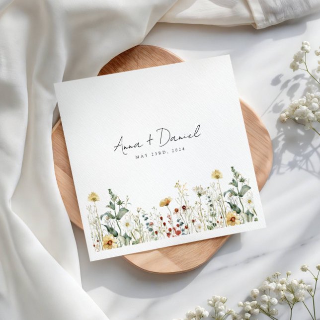 Summer Wildflower Field Wedding Napkin (Creator Uploaded)