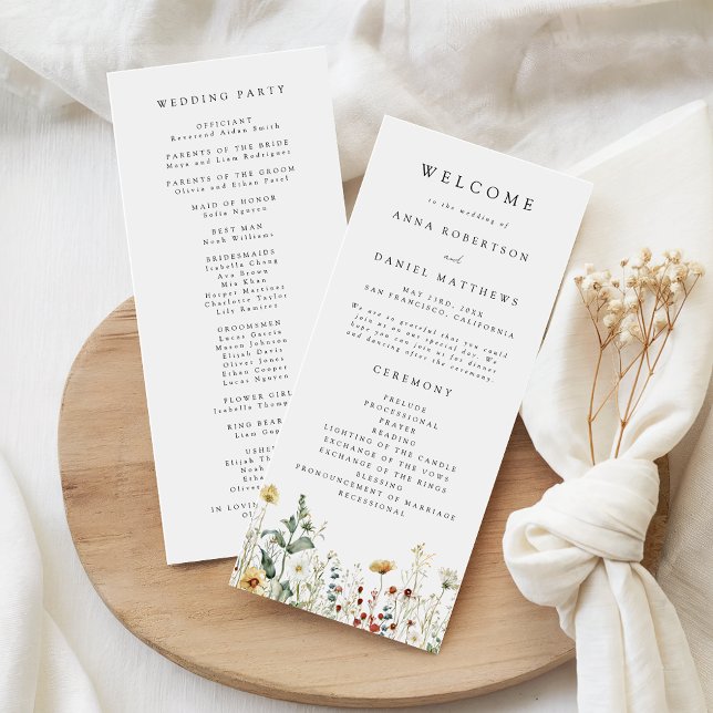 Summer Wildflower Field Wedding Programme (Creator Uploaded)