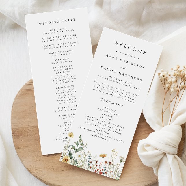 Summer Wildflower Field Wedding Programme (Creator Uploaded)