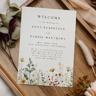 Summer Wildflower Field Wedding Programme