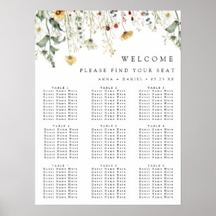 Summer Wildflower Field Wedding Seating Chart