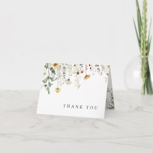 Summer Wildflower Field Wedding Thank You Card