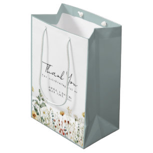 Summer Wildflower Field Wedding Thank You Medium Gift Bag