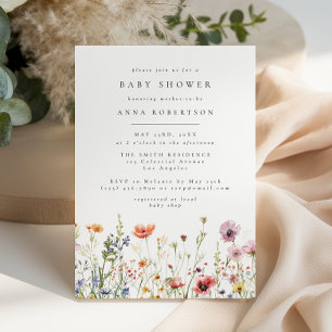 Summer Wildflower Garden Baby Shower Invitation