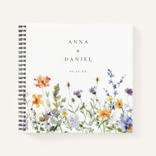 Summer Wildflower Garden Wedding Guest Book