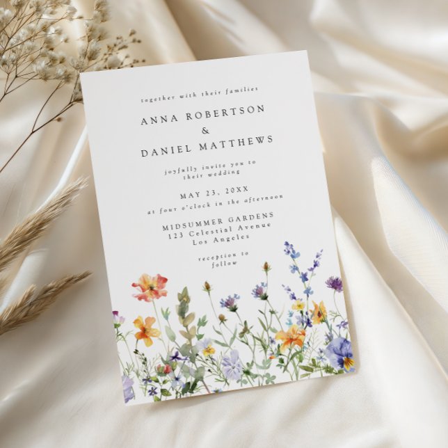 Summer Wildflower Garden Wedding Invitation (Creator Uploaded)