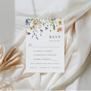 Summer Wildflower Garden Wedding RSVP Card