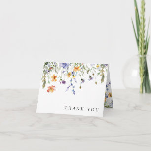 Summer Wildflower Garden Wedding Thank You Card