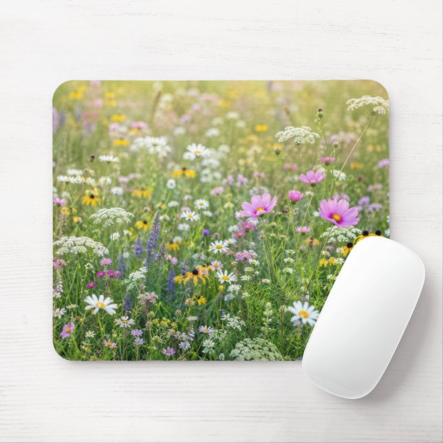 Summer Wildflower Meadow Mouse Pad (With Mouse)