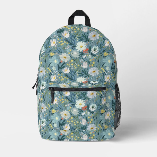 Summer Wildflower Meadow Printed Backpack (Front)