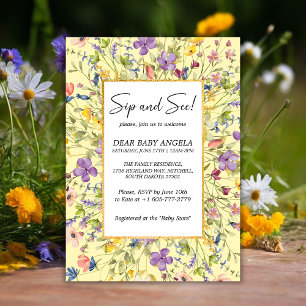 Summer Wildflower Meadow Sip And See Invitation