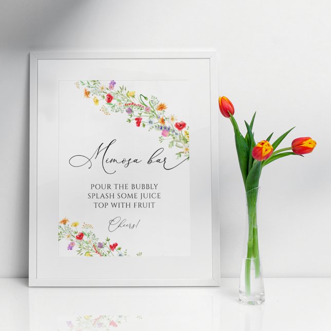 Summer wildflower mimosa bar drink sign (Creator Uploaded)