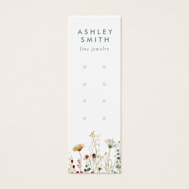 Summer Wildflower Multiple Earring Display Card (Front)