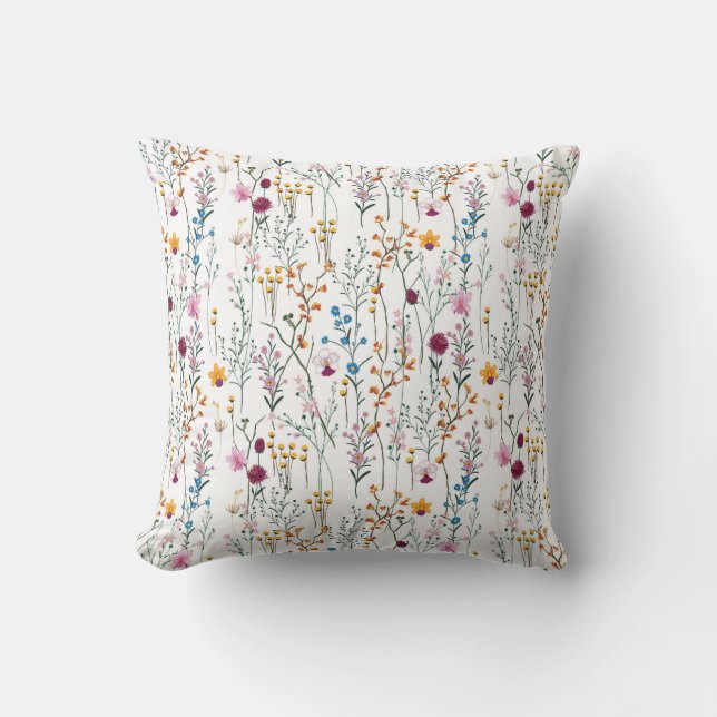 Summer Wildflower Pattern Cushion (Front)