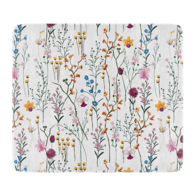 Summer Wildflower Pattern Cutting Board (Front)