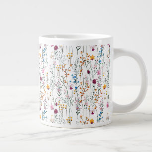 Summer Wildflower Pattern Large Coffee Mug