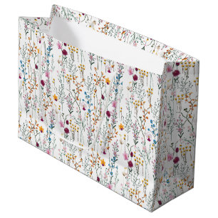Summer Wildflower Pattern Large Gift Bag