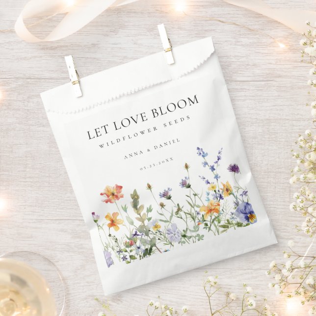 Summer Wildflower Seeds Wedding Favour Bag (Clipped)