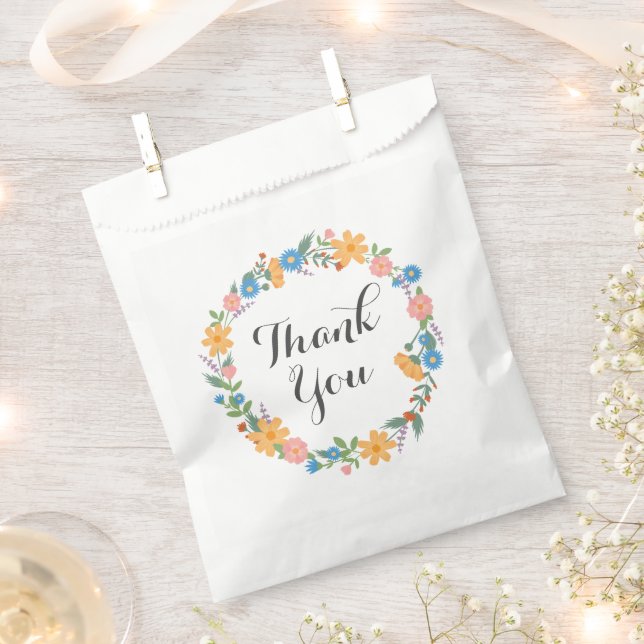 Summer Wildflower Thank You Favour Bags (Clipped)