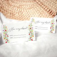 Summer wildflower watercolor bridal shower game