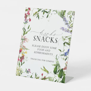 Summer Wildflower Watercolor Shower Bouquet Bar Pedestal Sign